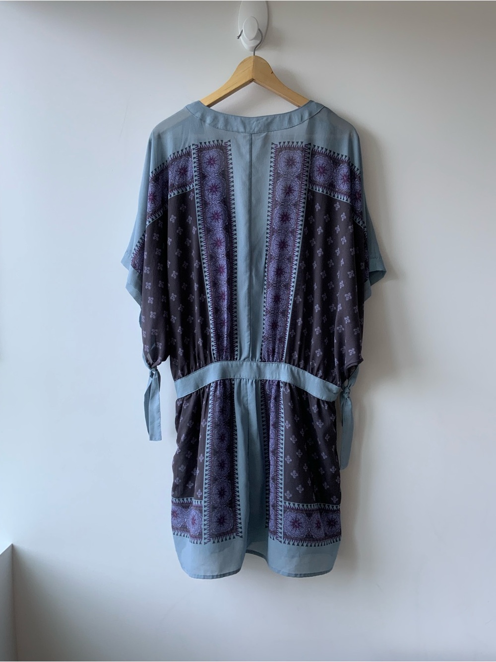 Free People boho printed kimono Mini dress | size large - Picture 3 of 9